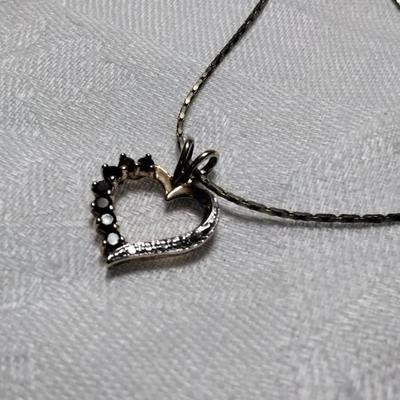 Ross Simons Sapphire And Diamond Heart Gold Vermeil 30" Necklace