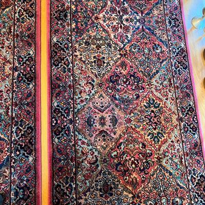 Lot of 2 Antique Art Nouveau 1930s Runner Accent Rugs