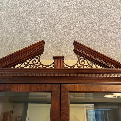 Gorgeous Vintage Century Hickory Wood Lighted Display Cabinet