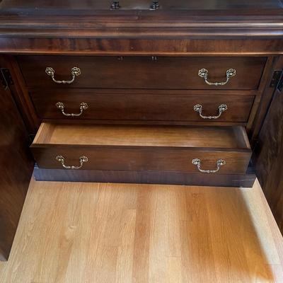 Gorgeous Vintage Century Hickory Wood Lighted Display Cabinet