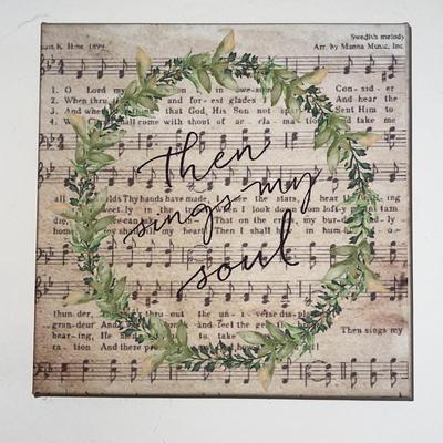 LOT 131  "THEN SINGS MY SOUL" CANVAS PRINT DECORATIVE ART