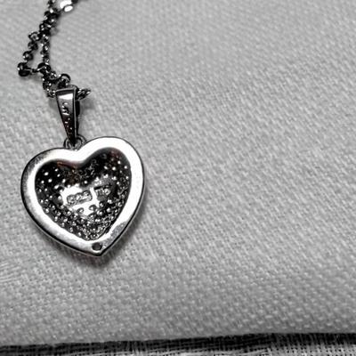 Pretty Puff Heart 925 18" Necklace