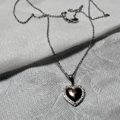 Pretty Puff Heart 925 18" Necklace