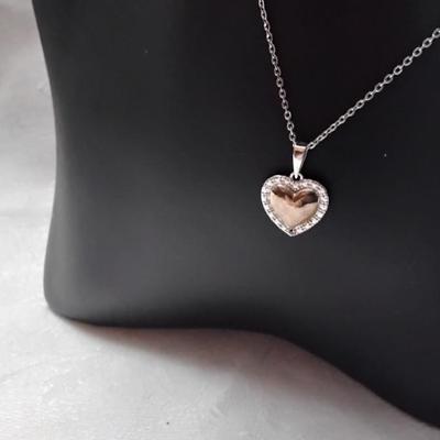 Pretty Puff Heart 925 18" Necklace