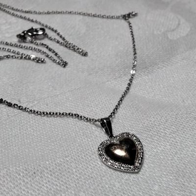 Pretty Puff Heart 925 18" Necklace