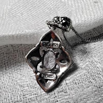 Vintage Amethyst and Marcasite 925  18" Necklace