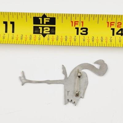 HAND CRAFTED FLAMINGO METAL PIN