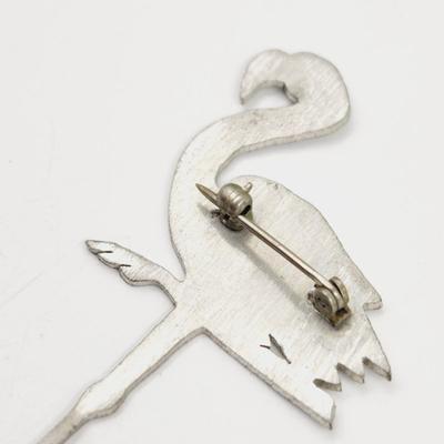 HAND CRAFTED FLAMINGO METAL PIN