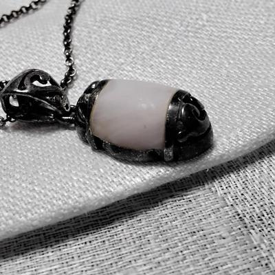 Gorgeous Vintage Mother Of Pearl 925 16" Necklace