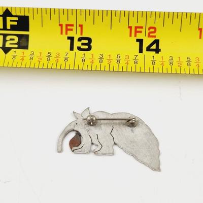 HANDCRAFTED METAL ARDVARK BROOCH