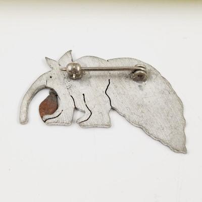 HANDCRAFTED METAL ARDVARK BROOCH