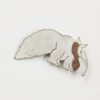 HANDCRAFTED METAL ARDVARK BROOCH