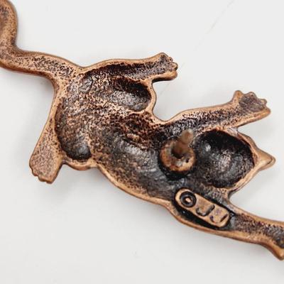 JJ SIGNED COPPER CUTE CAT PIN