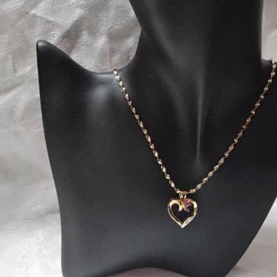 Ross Simons Ruby And Diamonds Gold Vermeil 18" Italian Necklace