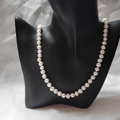24" White Pearls With 18K GP