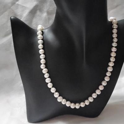 24" White Pearls With 18K GP