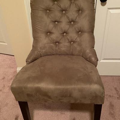 Occasional tufted faux suede chair