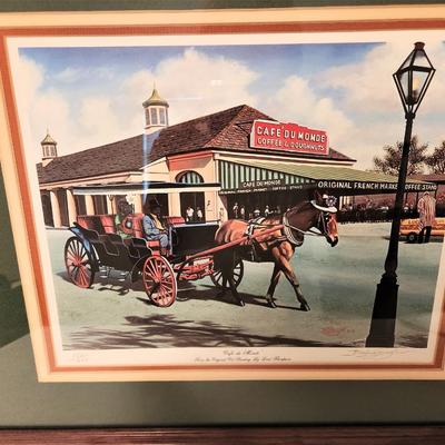 Lot #46  Framed Brad Thompson Print - Cafe du Monde, Pencil signed