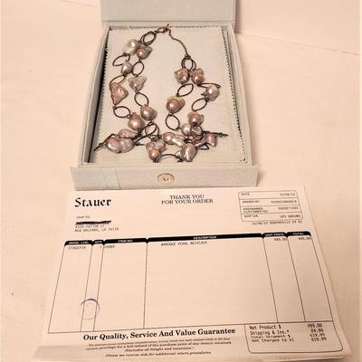 Lot #48  STAUER Baroque Pearl Necklace in Original box with receipt