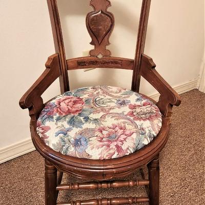 Lot #50  Victorian-Era Oak Parlor Chair