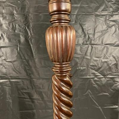 Beautiful Antique Carved Twisted Wood Plant Stand Table