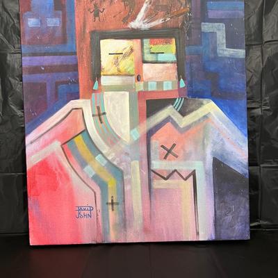 Original Signed David K John Native American Navajo Painting