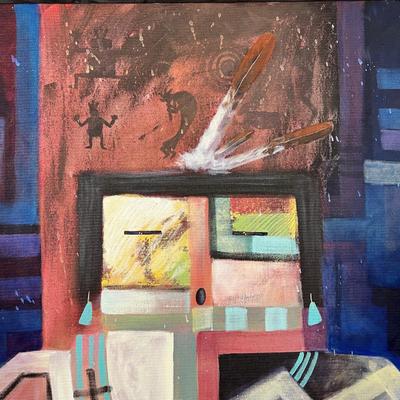Original Signed David K John Native American Navajo Painting