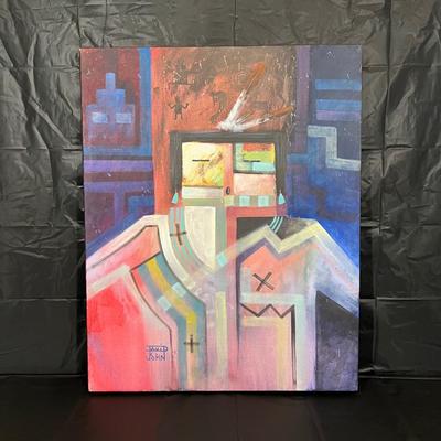 Original Signed David K John Native American Navajo Painting