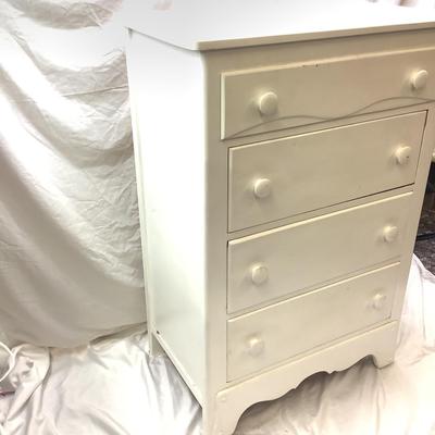 Lot # 1417. Four Drawer White Dresser