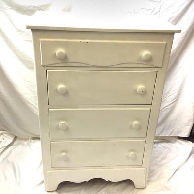 Lot # 1417. Four Drawer White Dresser