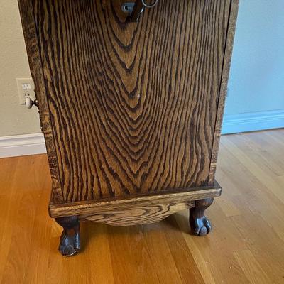 Lovely Antique Rolling Expandable Collapsible Table Cabinet