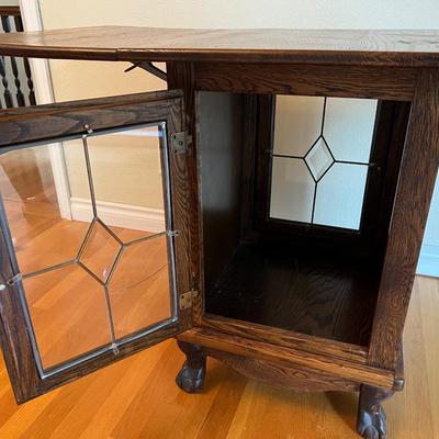 Lovely Antique Rolling Expandable Collapsible Table Cabinet