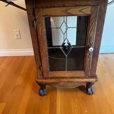 Lovely Antique Rolling Expandable Collapsible Table Cabinet