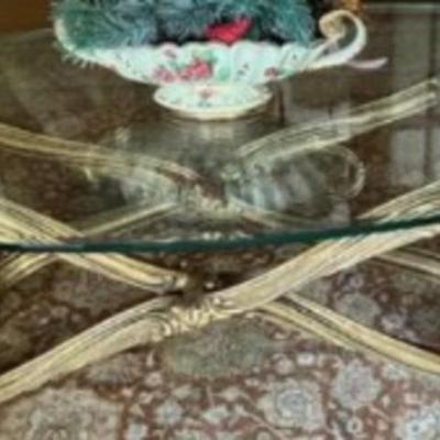 Rococo Style Giltwood and Glass Low Table
