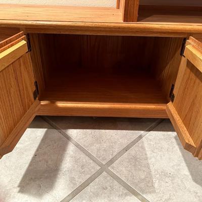 Vintage Carved Wood Display Shelf and Storage Cabinet