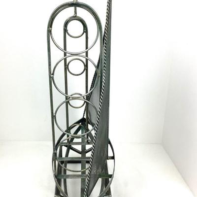 1480 Metal Sailboat Wine Holder Decor