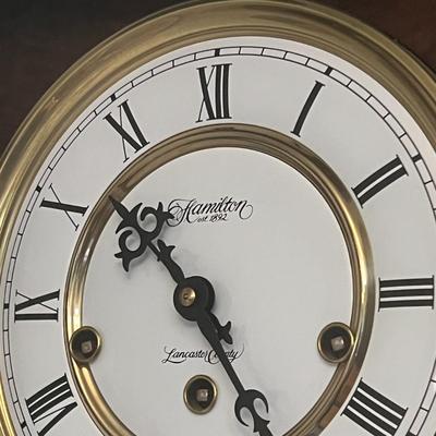 Antique Hamilton Lancaster County Cherry Wood Wall Clock