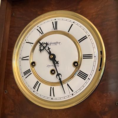 Antique Hamilton Lancaster County Cherry Wood Wall Clock