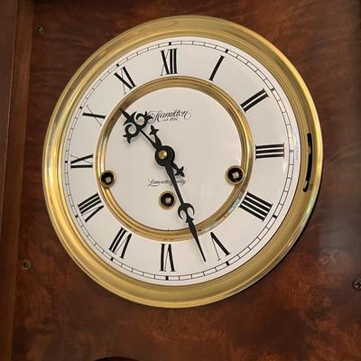 Antique Hamilton Lancaster County Cherry Wood Wall Clock
