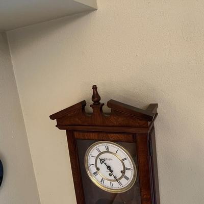 Antique Hamilton Lancaster County Cherry Wood Wall Clock