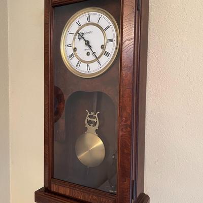 Antique Hamilton Lancaster County Cherry Wood Wall Clock