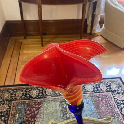 Italian Art Glass Flowers and Vase