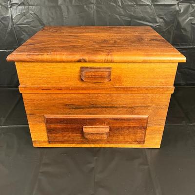 Beautiful Vintage Natural Wood Sterling Flatware Storage Box