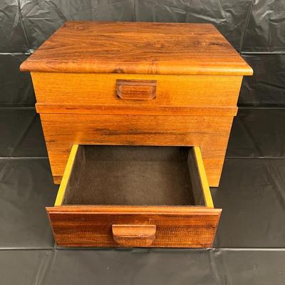 Beautiful Vintage Natural Wood Sterling Flatware Storage Box