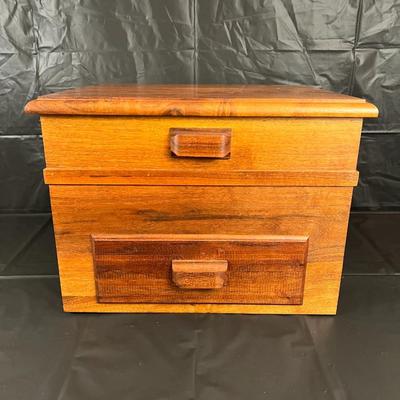Beautiful Vintage Natural Wood Sterling Flatware Storage Box