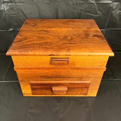 Beautiful Vintage Natural Wood Sterling Flatware Storage Box