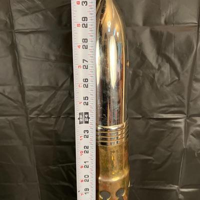 Large WW2 POW Trench Art Cabanatuan Metal Bullet Statue with Brass or Bronze Dragon Design