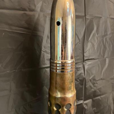 Large WW2 POW Trench Art Cabanatuan Metal Bullet Statue with Brass or Bronze Dragon Design