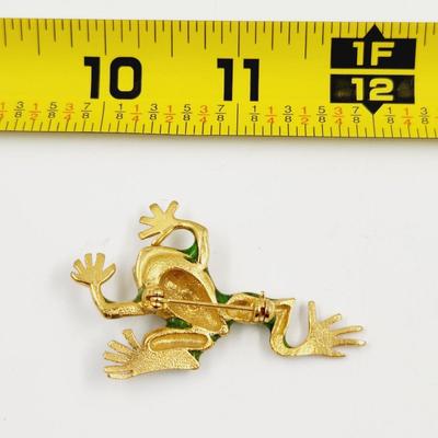 FUN FROG GOLD TONED BROOCH