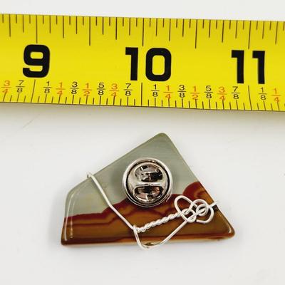 HAND PAINTED WIRE WRAPPED SCENIC PIN